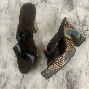 Ol’ Autre Chose Made in Italy Chunky Snakeskin Print Platform heels Size 40